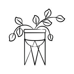 Modern hand drawn style icon showing decorative plant stand