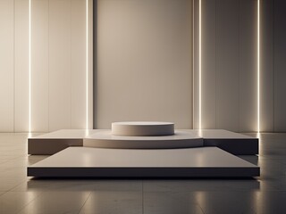 Elegant Podium on Neutral Gradient Background