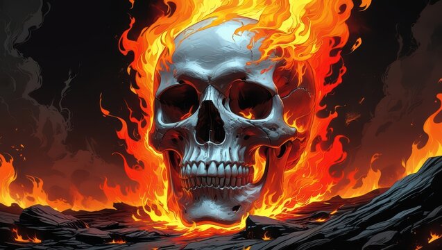 Download flaming skull wallpaper hd high resolution for desktop and mobile phones
