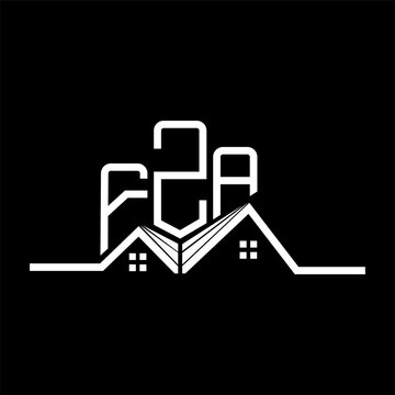 FZA Real State logo design, FZA simple and modern logo. FZA luxurious alphabet design