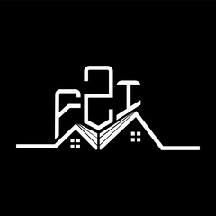 FZI Real State logo design, FZI simple and modern logo. FZI luxurious alphabet design