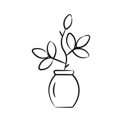 Grab this trendy hand drawn icon of succulent pot
