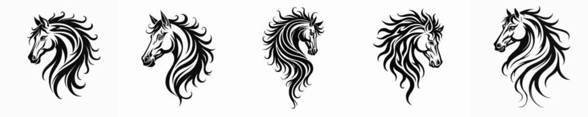  illustration vector graphic of tribal art horse tattoo