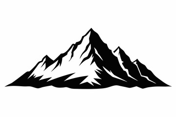 Fototapeta premium mountain silhouette line art vector illustration with a white background