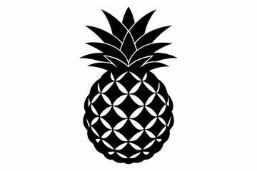 Obraz premium pineapple silhouette line art vector illustration with a white background