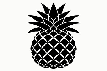 Fototapeta premium pineapple silhouette line art vector illustration with a white background