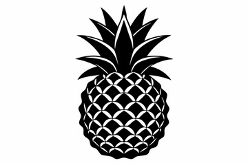 Fototapeta premium pineapple silhouette line art vector illustration with a white background