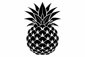 Obraz premium pineapple silhouette line art vector illustration with a white background