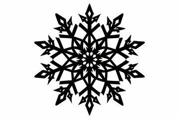 snowflakes silhouette line art vector illustration with a white background