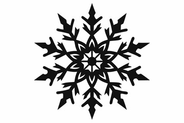 snowflakes silhouette line art vector illustration with a white background