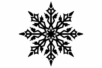 snowflakes silhouette line art vector illustration with a white background