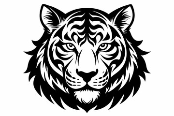 tiger head vector on white background