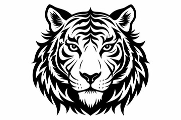 Fototapeta premium tiger head vector on white background