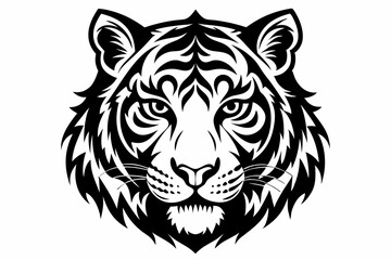 tiger head vector on white background