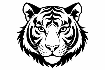 tiger head vector on white background