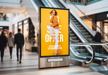 Indoor Shopping Mall Poster Mockup