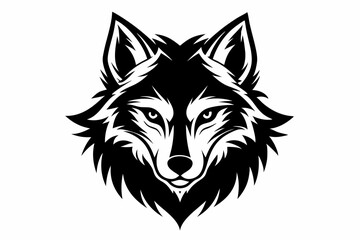 wolf head vector on white background