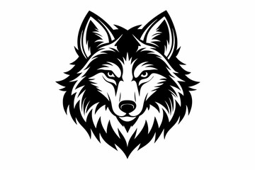 wolf head vector on white background