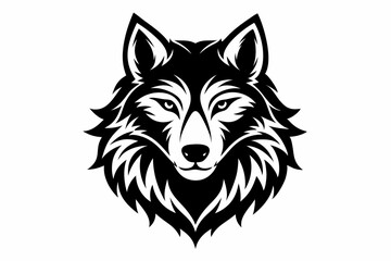 wolf head vector on white background