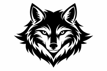 Obraz premium wolf head vector on white background