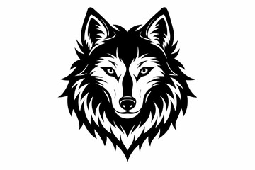 wolf head vector on white background