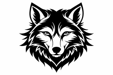 wolf head vector on white background