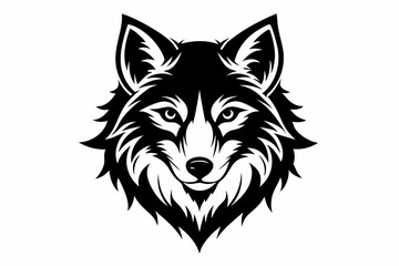 wolf head vector on white background
