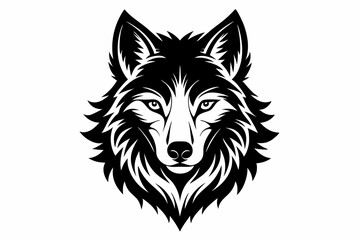 wolf head vector on white background