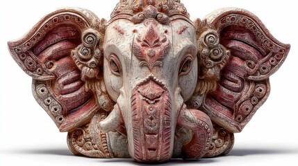 Fototapeta premium Traditional lord ganesha sculpture with intricate motifs artistic display cultural heritage studio setting