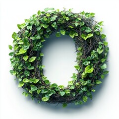 Green Ivy Wreath, Circular Botanical Decoration