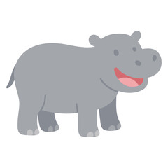 Fototapeta premium Zoo Hippopotamus illustration, Colorful Hippopotamus vector, Colorful Safari Animal Clipart, Animal design sublimation 