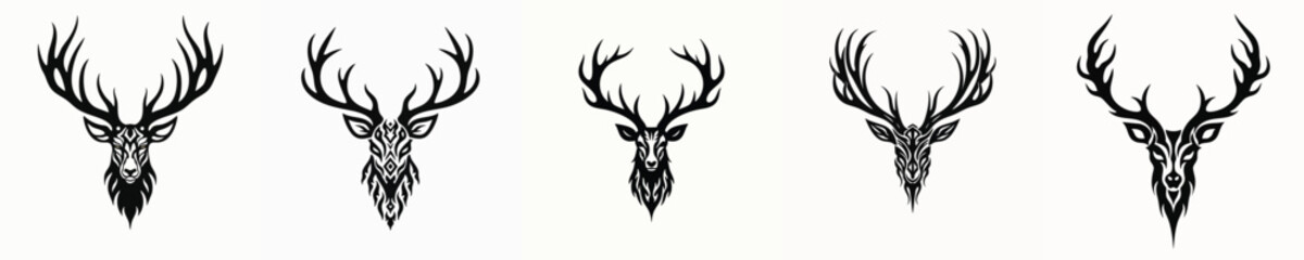 Naklejka premium illustration vector graphic of tribal art deer tattoo