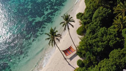 Secluded Beach with Striped Hammock View