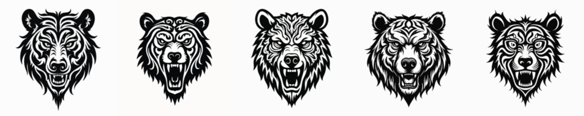 illustration vector graphic of tribal art bear tattoo 