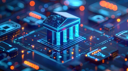 banking system security interface, layered digital protection UI