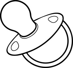 Pacifier Line Art Vector Illustration