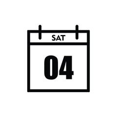 calender icon, 04 saturday icon with white background