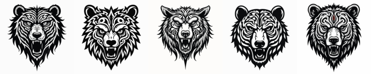 illustration vector graphic of tribal art bear tattoo 