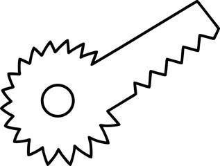 Saw Blade Line Art Vector Illustration