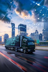 delivery truck connected to cloud tracking system