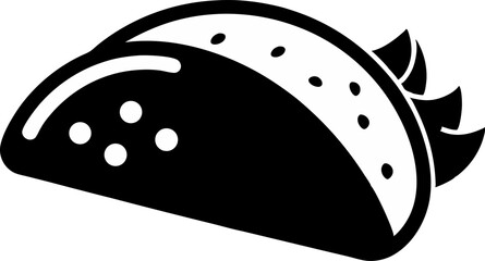 Taco With Bite Silhouette Vector Illustration Black
