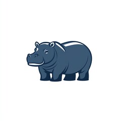 Obraz premium Stylized depiction of a hippo showcasing minimalist design principles vividly