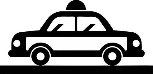 Taxi Sign Silhouette Vector Illustration Black And