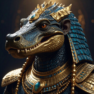 digital art egypt god crocodile sobek