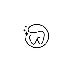 Healthy and radiant teeth logo design with simple line style.