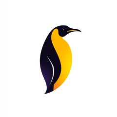 Obraz premium Elegant depiction of a single penguin in smooth minimalist design style.