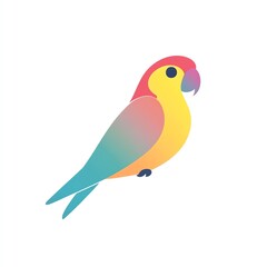 Fototapeta premium Charming abstract parrot design in vibrant colors against a clean backdrop