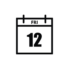 calender icon, 12 friday icon with white background