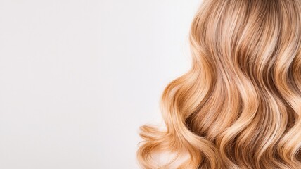 Fototapeta premium Luxurious pristine waves flowing gracefully, highlighting natural texture against blonde white background