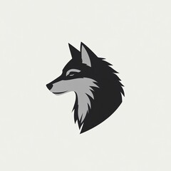 Obraz premium Sleek minimalist logo featuring the majestic profile of a noble wolf